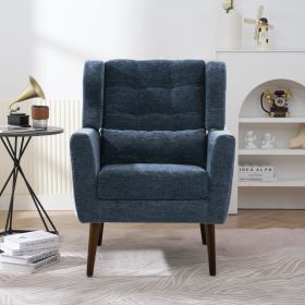 Modern Accent Chair,Chenille Arm Chairs for Living Room,Upholstered Mordern Armchair,Comfy Soft Padded Lounge Chair in Small Space, Bedroom, w/Pi