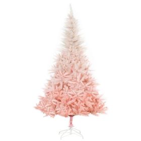 HOMCOM 6ft Unlit Spruce Artificial Christmas Tree With Realistic Branches And 800 Tips, Pink (Option: Pink)