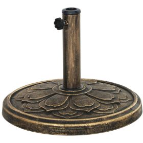 Round Patio Umbrella Base, 26 Lbs Resin Outdoor Umbrella Stand Base, Patio Umbrella Stand For 1.31.51.9 Umbrella Poles For Outdoor, Lawn, Poolsid (Option: Bronze)