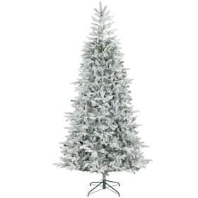 9 ft Artificial Frosted Christmas Tree with Realistic Branches, Wide Full Spruce, Hinged Xmas Tree, Easy Assembly (Option: Green-1220x320x370 mm)